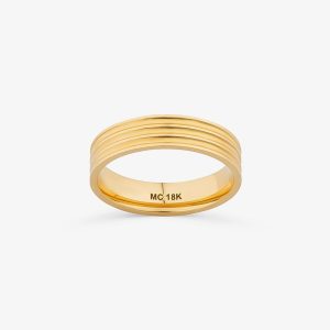 Aliança Anatômica Texturizada em Ouro Amarelo 18k - 5 mm