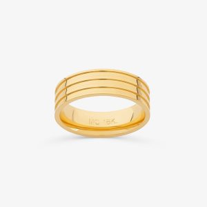 Aliança Anatômica Texturizada em Ouro Amarelo 18k - 6,3 mm