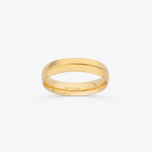 Aliança Anatômica com Friso em Ouro Amarelo 18k - 4,5 mm