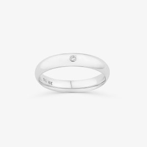 Aliança Anatômica com Zircônia em Prata 925 - 4,8 mm