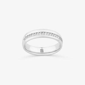 Aliança Anatômica com Zircônias em Prata 925 - 5,02 mm