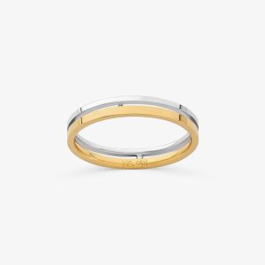 Aliança Anatômica em Ouro Branco e Ouro Amarelo 18k - 3,2 mm