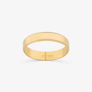 Aliança Chanfrada em Ouro Amarelo 18k - 4 mm