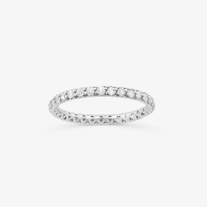 Aliança Inteira com 68 Pontos de Diamantes em Ouro Branco 18k