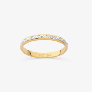 Aliança em Ouro Amarelo e Branco 18k - 2,4 mm