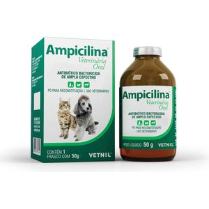 Ampicilina Vet Oral Antibiótico Bactericida - 50 g