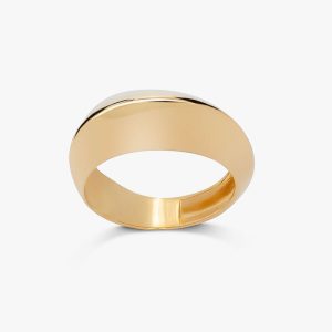 Anel Assimétrico em Prata 925 com Banho de Ouro Amarelo 18k