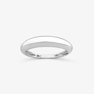 Anel Bombe em Ouro Branco 18k - 4,15 mm