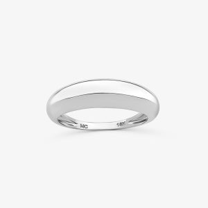 Anel Bombe em Ouro Branco 18k - 5,60 mm