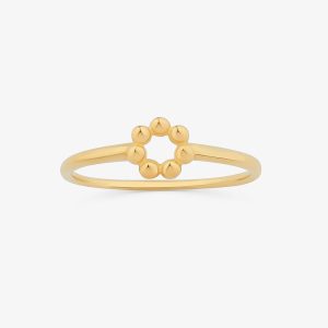 Anel Círculo em Prata 925 com Banho de Ouro Amarelo 18K