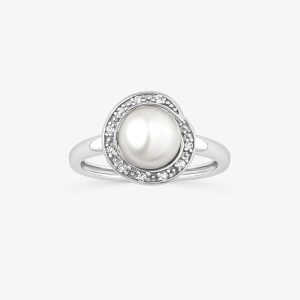 Anel Com Pérola e Topázio em Prata 925