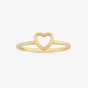 Anel Coração em Ouro Amarelo 18k