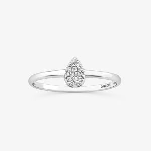 Anel Gota em Ouro Branco 18k