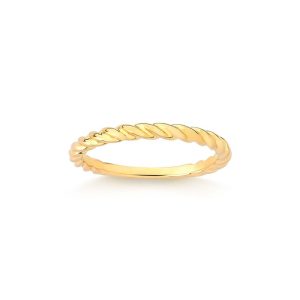Anel Torcido em Prata 925 com Banho de Ouro Amarelo 18k
