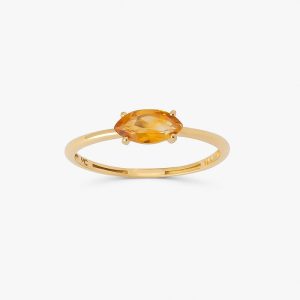Anel com Citrino em Ouro Amarelo 18k