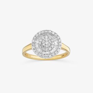 Anel com Diamantes em Ouro Amarelo 18k - 12 mm