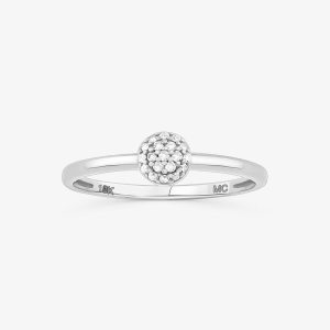 Anel com Diamantes em Ouro Branco 18k