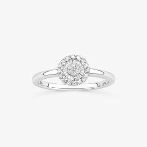 Anel com Diamantes em Ouro Branco 18k - 8 mm