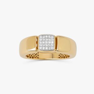 Anel com Pavê de Diamantes em Ouro 18k