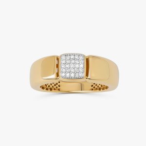 Anel com Pavê de Diamantes em Ouro 18k