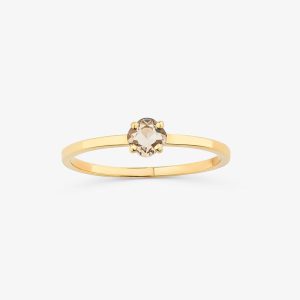 Anel com quartzo murion, em Ouro Amarelo 18k