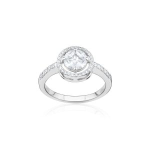 Anel em Ouro Branco com 66 Pontos de Diamantes