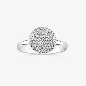 Anel em Ouro Branco com Diamante