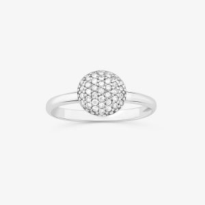 Anel em Ouro Branco com Diamante