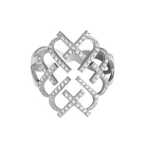 Anel em Ouro Branco com Diamante - LOVE