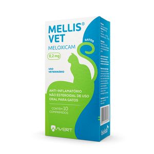 Anti-inflamatório Gatos Meloxicam Mellis Vet - 10 comprimidos