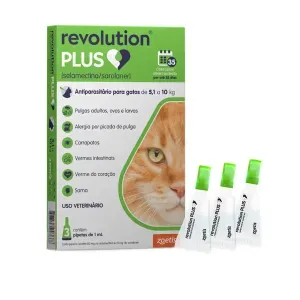 Antipulgas Revolution Plus para Gatos de 5,1 kg a 10 kg