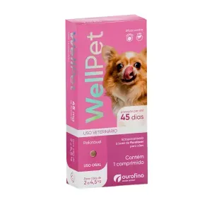 Antipulgas e Carrapatos Wellpet 45 mg para Cães 2 a 4,5 kg - 1 comprimido