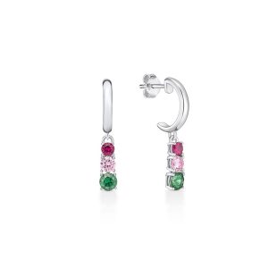 Argola Cravejada em Prata 925