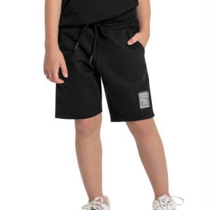 Bermuda Básica Infantil Moletom Preto