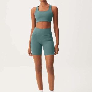 Bermuda Feminina Esportiva Biker com Fio Lycra Verde