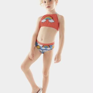 Biquíni Arco-Íris Infantil MeninaLaranja