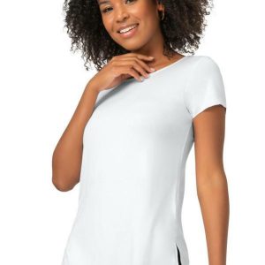 Blusa Básica Alongada Feminina Branco