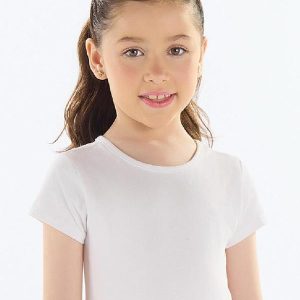Blusa Básica Cotton Menina Branco