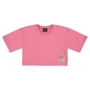 Blusa Básica Cropped em Moletom Rosa Pink