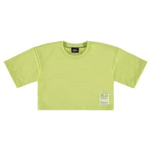 Blusa Básica Cropped em Moletom Verde
