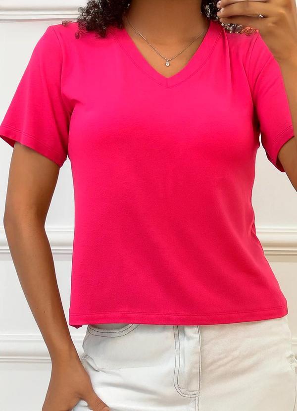 Blusa Básica Decote VRosa