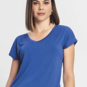 Blusa Básica Feminina Rovitex Azul