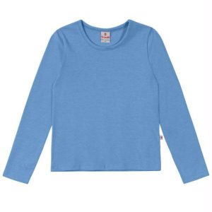 Blusa Básica Infantil Menina em Cotton Azul