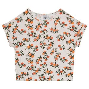 Blusa Bege Feminina Ampla Laranjas
