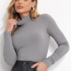 Blusa Canelada Cinza