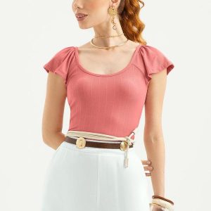 Blusa Canelada Rosa