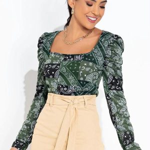 Blusa Cashmere Verde com Manga