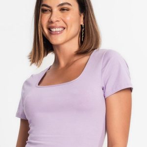 Blusa Cropped Feminina Roxo
