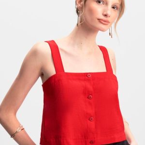 Blusa Cropped Feminina Vermelho