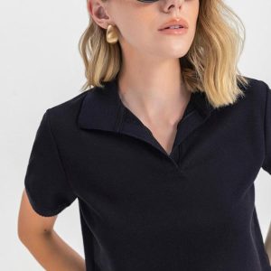Blusa Cropped Feminina em Moletinho Preto